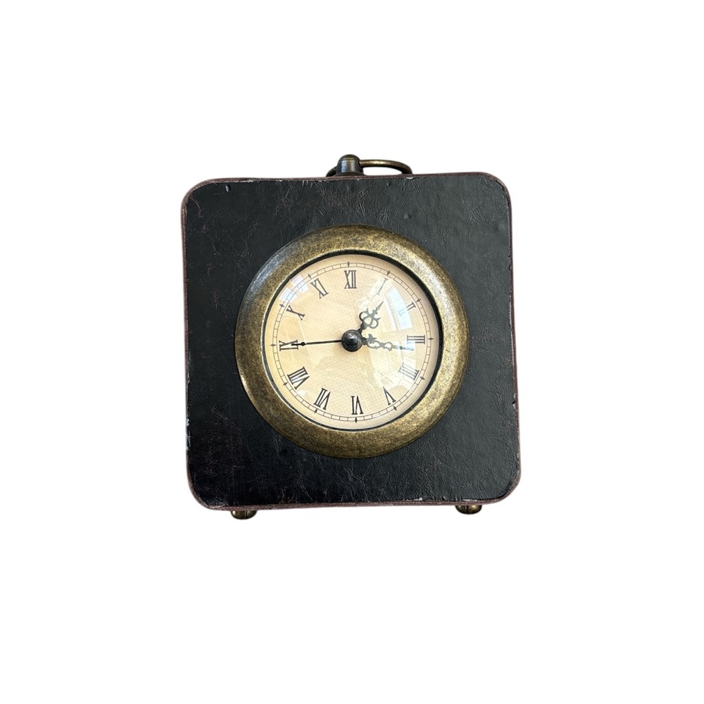 🎁🌞Vintage Black and Gold Office Clock with Roman Numerals